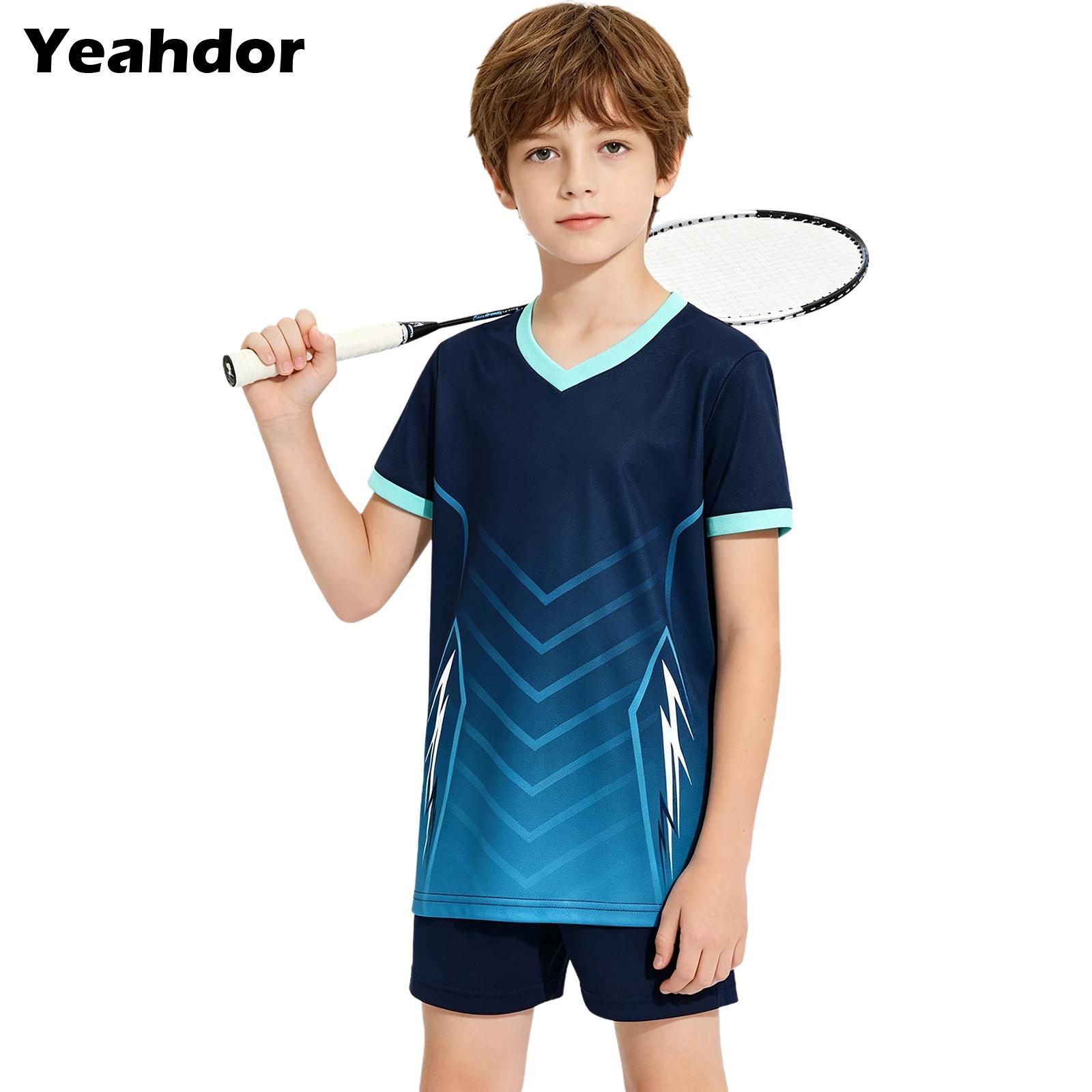 Badminton Jersey - Dziecięcy chłopięcy dziewczęcy zestaw sportowy: koszulka